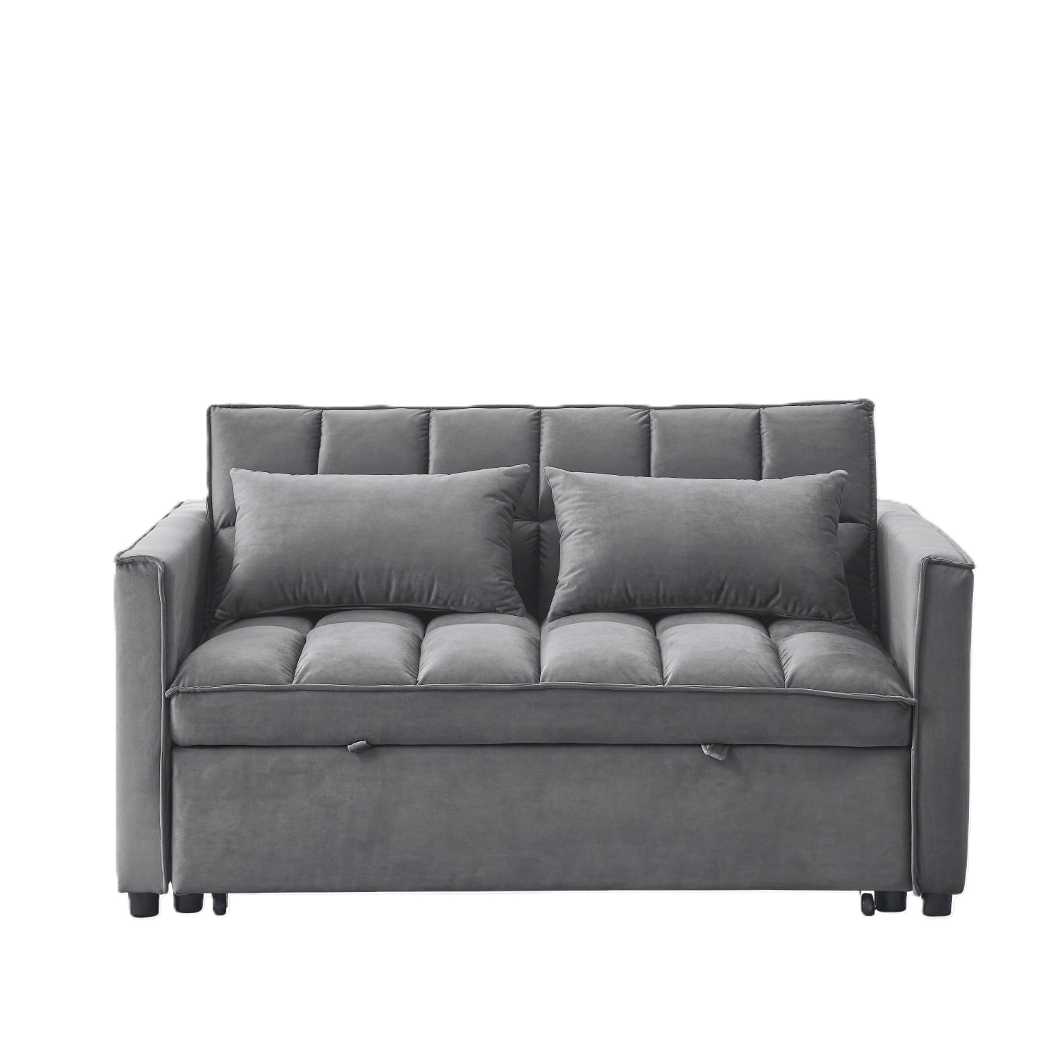 Hommoo 3 in 1 Convertible Pull Out Sofa Bed, Loveseat Sleeper Sofa, Gray