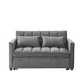 thumbnail image 2 of Hommoo 3 in 1 Convertible Pull Out Futon Sofa Bed, Loveseat Sleeper Sofa, Gray, 2 of 8