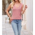thumbnail image 4 of Camisetas Sin Mangas de Verano para Mujer, Camisetas Sin Mangas, Cuello en V, Ropa Informal Holgada, Conjuntos. Raíz de Rosa L, 4 of 10