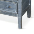 thumbnail image 3 of Rena Side End Table with 3 Drawers- 28 Inch Rustic Blue Mahogany Wood, 3 of 5