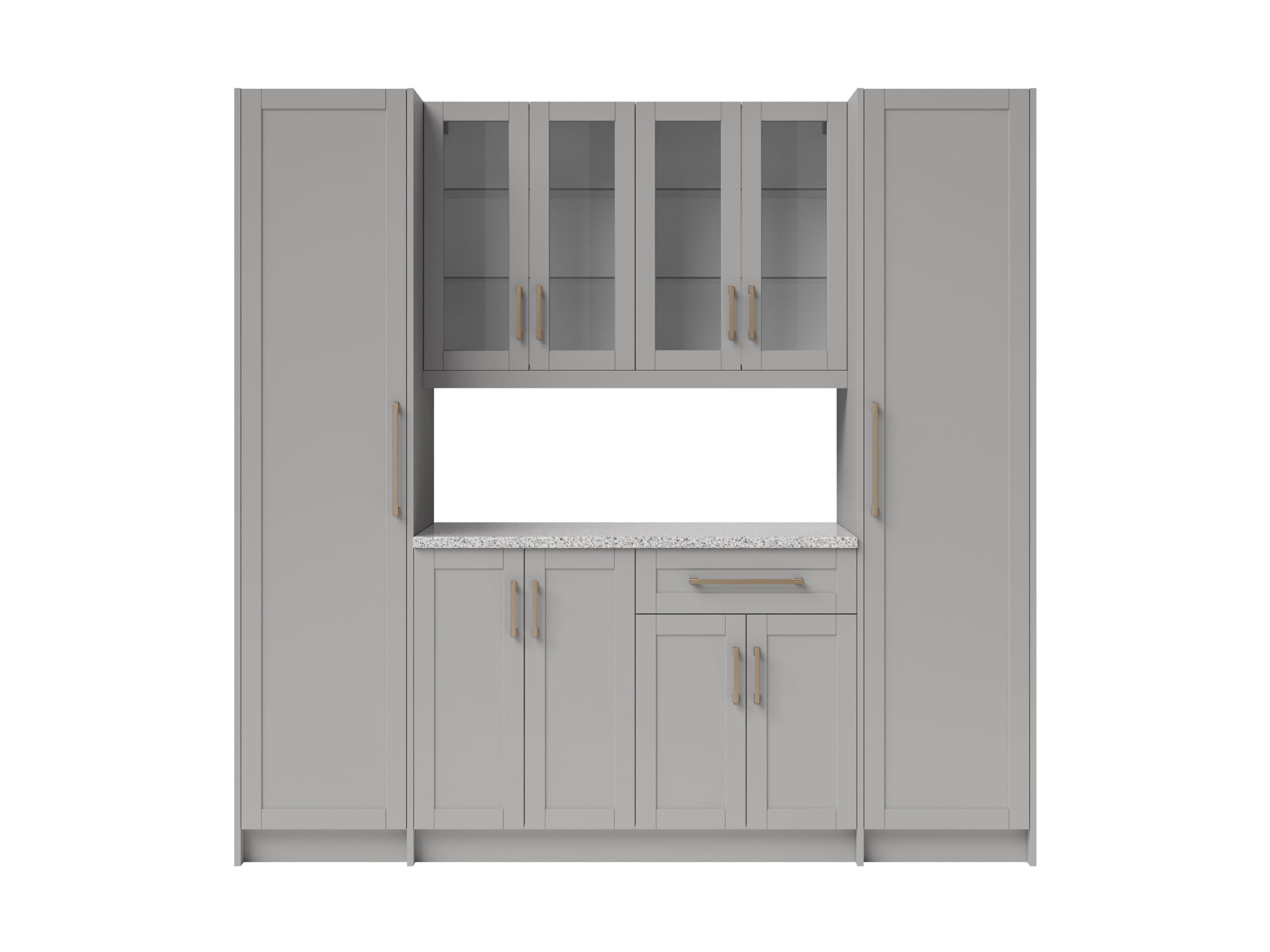Home Bar 7Piece 24 in. Set with Contemporary Brushed Nickel