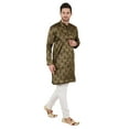 thumbnail image 3 of eloria Men's Tunic Jacquard Kurta Pajama Indian Traditional Suit Wedding Party Dress Set Party Wear Apparel, 3 of 6