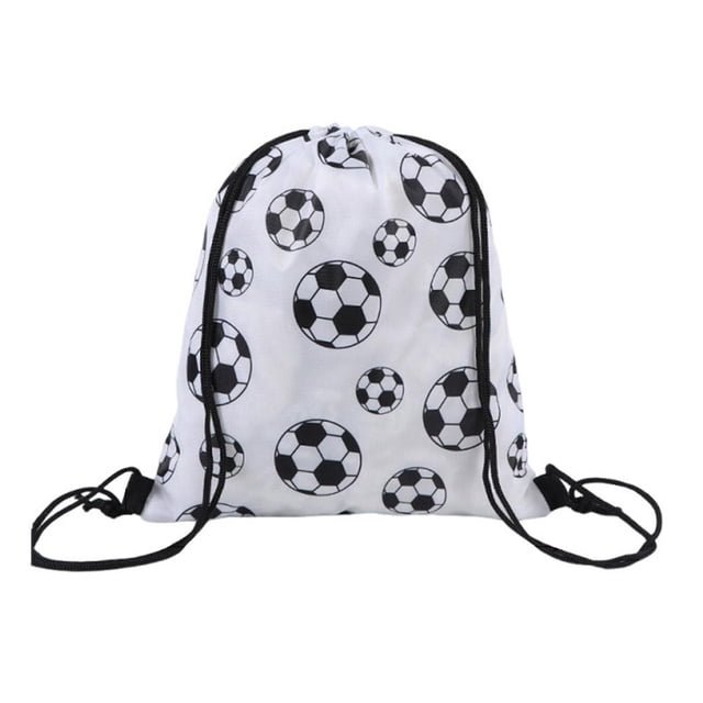 Agiufgs Soccer Ball Pattern Drawstring Backpack, 9.8x11.8 Inch Lightweight Sports Bag, Perfect for Gym, School, and Team Events