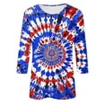 thumbnail image 5 of BLTIBY Womens Blouse Summer Independence Day Printed Round Neck Short Sleeve Shirts Loose Novelty Graphic T-Shirts Fashion Casual Pullover Tops 2025 Multicolor 12 L, 5 of 5