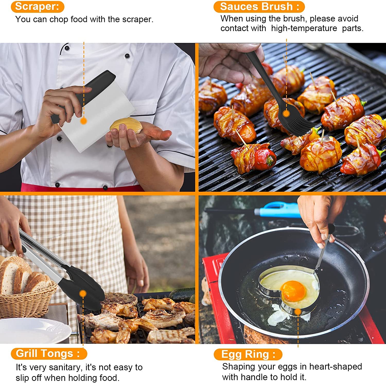 Kibhous 14-Piece Stainless Steel Griddle Accessory Kit photo 3