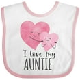 thumbnail image 3 of Inktastic I Love My Auntie Two Hugging Hearts Boys or Girls Baby Bib, 3 of 4