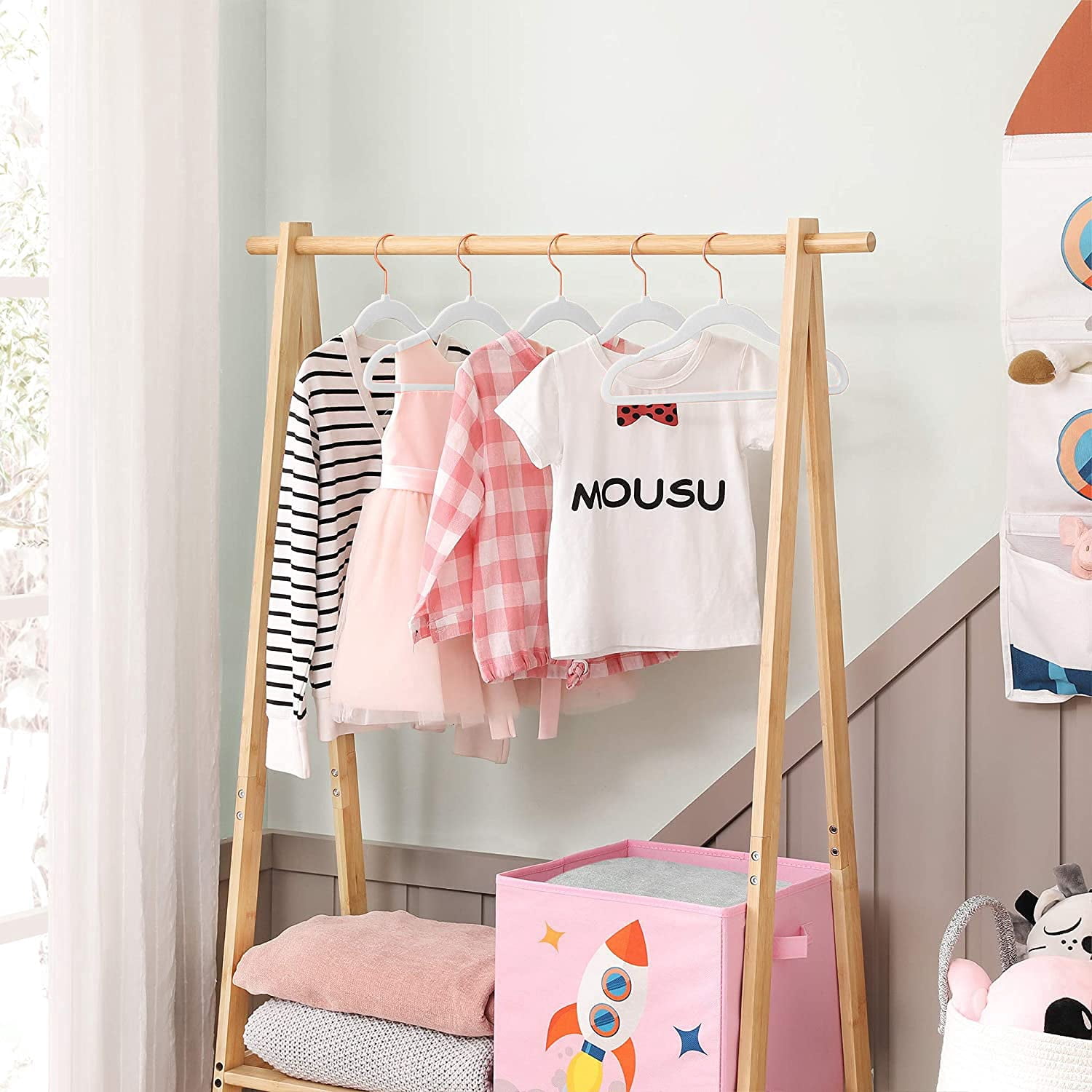 50 Pack Velvet Baby Hangers Non-Slip Clothes Organizers with Swivel Hooks Space Saving Ultra Thin Durable Infant Toddler Closet Accessories