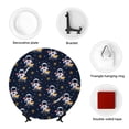 thumbnail image 4 of Yiaed Astronaut Surfing Print Bone China Decorative Plate Ceramic Dinner Plates Art Crafts with Display Stand-7in, 4 of 6