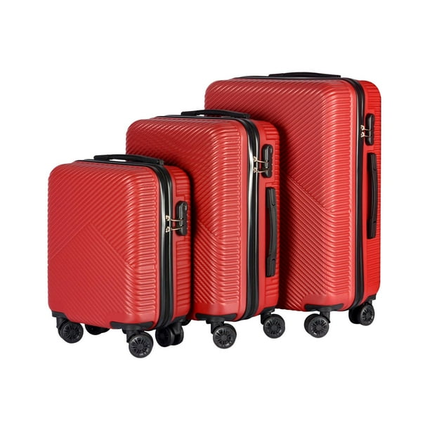 Set de 3 maletas de viaje Travel Elite G (25 kg) M (20 kg) Carry On (10 kg) rojo