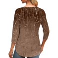 thumbnail image 7 of SOOMLON 3/4 Length Sleeve Womens Tops Petite Tunic Cotton Tops Dressy Casual Crew Neck Shirts Cute Flowers Print T Shirts 2025 Trendy Spring Summer Ladies Tops Loose Fit Outfits Pullover Brown L, 7 of 7