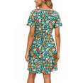 thumbnail image 4 of UVN Summer Dresses for Women Boho Floral Print Midi Dresses Casual Short Sleeve U Neck Beach Sundress with Pockets, 4 of 9