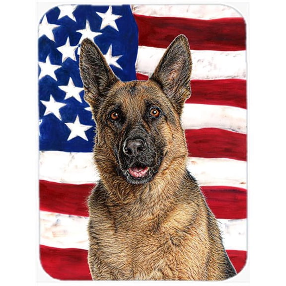 Carolines Treasures  USA American Flag with German Shepherd Mouse Pad