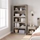 thumbnail image 1 of Qinaqin Gris 71in Alto 5 Niveles de Profundidad Madera Bookcase Farmhouse Style Abierto cm Profundidadisplay Bookshelf para Oficina en Casa Living Sala o Dormitorio, 1 of 5