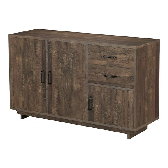 Furniture of America Galvin Rustic Wood 2-Drawer Buffet in Reclaimed Oak
