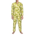 thumbnail image 3 of Salouo Easter Bunny Print Button-Front Long Sleeve Pajama Set for Men, Soft 2Pjs Men's Long Sleeve Sleepwear-, 3 of 7