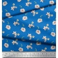thumbnail image 2 of Tissu de Rayonne Bleu Pomme Feuilles & Freesia Imprimé Floral par la Cour 58 Pouces de Large, 2 of 5