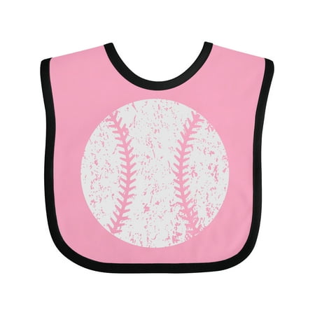 

Inktastic Distressed Baseball in White Gift Baby Boy or Baby Girl Bib