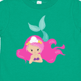 thumbnail image 4 of Inktastic Cute Mermaid, Pink Hair, Green Tail Girls Toddler T-Shirt, 4 of 5
