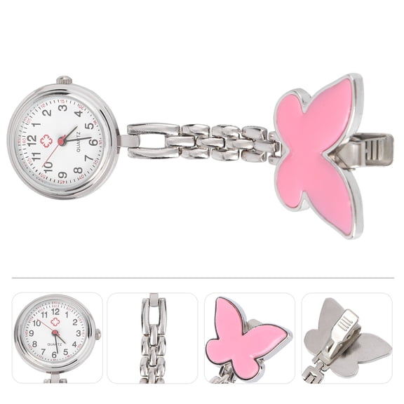 Minkissy Nurse Lapel Watch Metal Pink 1Pack