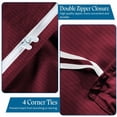 thumbnail image 5 of Burgundy King ( 104" x 90" ) Size 100% Cotton Duvet Set, 800 Thread Count, Stripe Pattern, 1-Piece Comforter Cover with Zipper Closure & 2-Pillow Shams– Hotel Quality, All-Season, 5 of 5