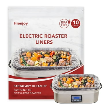Electric Roaster Liners,10 Pack, 18" × 34"  Disposable Roaster Liners Fit 16, 18, 22 Quart Roasters Cooking Bags for Instant Cleanup