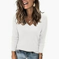 thumbnail image 5 of GigrtiJin Women's V-Neck Sweaters Long Sleeves Solid Color Sweater Pullover Tops Casual Soft Comfy Slim Blouse, 5 of 5