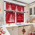 thumbnail image 7 of Christmas Kitchen Window Curtains and Valances Set 36 Inch, Snowflakes Winter Short Tier Curtain for Cafe Living Room Bathroom, Xnas Red 3 Pieces Set Kitchen Decor, 7 of 7