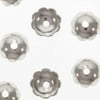 Bright Silver Plated Scalloped Flower Bead Caps 6mm (50)
