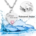 thumbnail image 6 of XIUDA Crystal Cremation Urn Necklace for Ashes Keepsake Birthstone Cremation Jewelry Heart Ashes Necklace for Women Stainless Steel Memorial Pendant - Forever In My Heart, 6 of 8