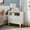 White, variant on CQSXDA Open Space and 2 Drawers Dresser Nightstand with Charging Station, Farmhouse End Table with USB Ports and Outlets, Fluted Pilasters Design Side Table with Solid Wood Legs for Bedroom