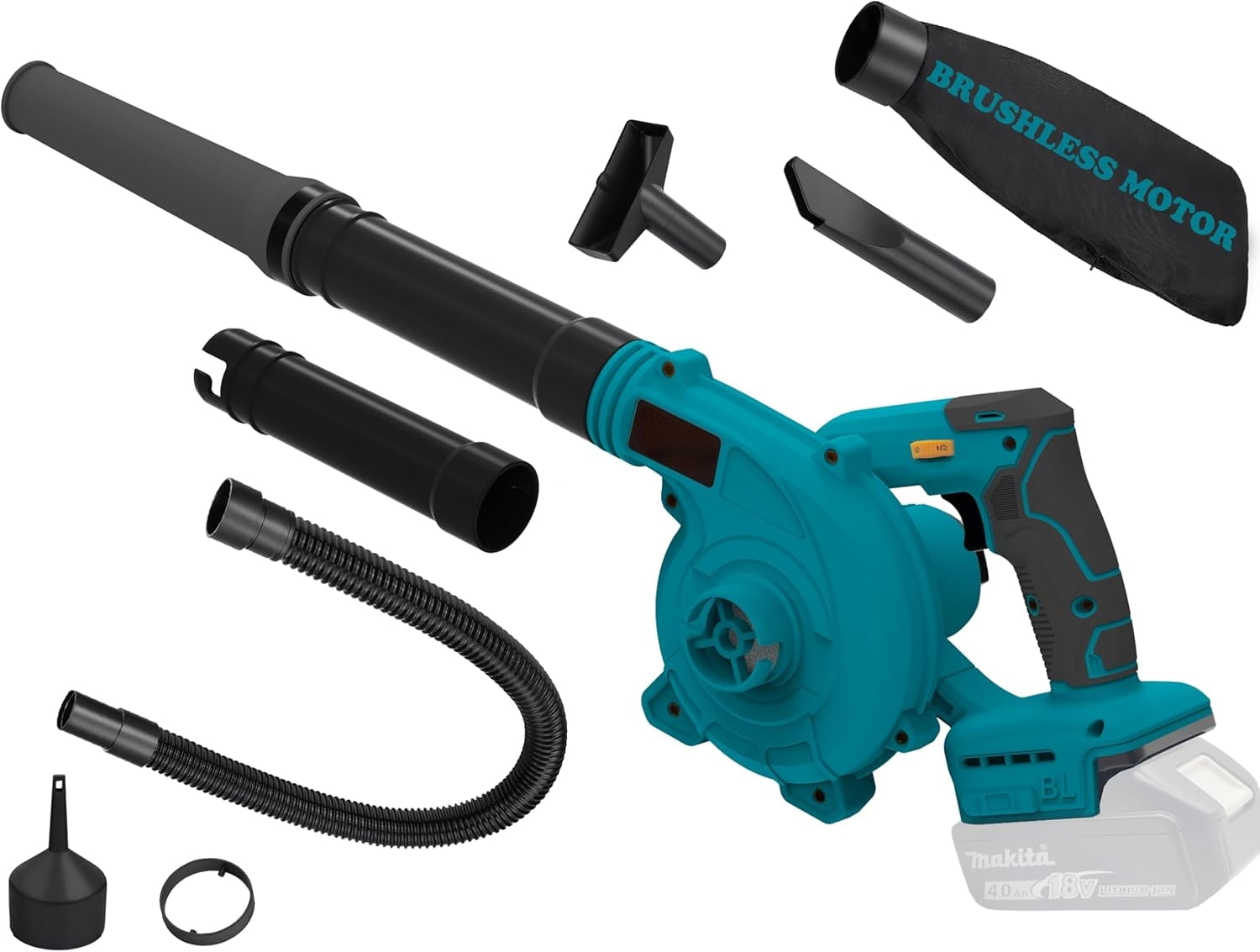 Cordless Leaf Blower for Dewalt 20V Max Battery, Jobsite Air Blower with Brushless Motor,6 Variable Speed Up to 180MPH,2-in-1 Handle Electric Blower and Vacuum Cleaner(Battery Not Included)