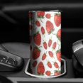 thumbnail image 3 of 20oz Strawberry Plants Fruit White Pattern Skinny Tumblers Stainless Steel Tumbler with Lid and Straw,Vacuum Insulated Double Wall Travel Tumbler Cups with Cleaning Brush for Coffee,Tea, 3 of 6