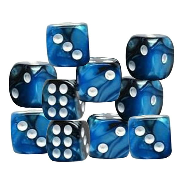 Dados acrílicos de seis caras D6 opacos de 12 mm para juegos de rol DND RPG. Azul negro