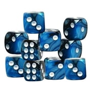 LeeQinersw Acrylic Six Sided Dices Toys D6 Opaque 12mm for DND RPG Role Playing Table Games Black Blue
