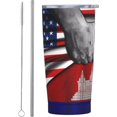 thumbnail image 1 of Taza de acero inoxidable con la bandera de Estados Unidos y Estonia, divertida taza de acero inoxidable 304 para coche, con pajita, 20 oz, 600 ml, para adultos, jóvenes, hombres y mujeres, 1 of 8