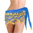 thumbnail image 2 of HBBIKVI Women's Gold Coin Fringe Belly Dance Wrap Mini Skirt with Adjustable Tie for Festival and Party Performance, 2 of 3