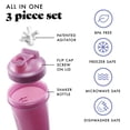 thumbnail image 2 of Fit & Fresh Shaker Bottle, Leak Proof 24 oz Sports Blender Bottle for Supplement Shakes, Pink, 2 of 7
