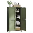 thumbnail image 4 of Bathroom Storage Floor Cabinet Organizer with Adjustable Shelf 4 Magnetic Doors 43" Wooden Pantry Cabinet Freestanding for Kitchen Living Room Small Spaces,Green, 4 of 8