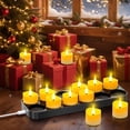 thumbnail image 4 of YiaMia 12 Pack Upgraded Rechargeable Tea Lights with Magnetic Wireless Charging Base, Flameless LED Candles with Remote and Timer, 4 of 8