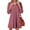 Pink, variant on HAJWOH Denim Dress for Women Fashion Fall Casual Babydoll 2025 V Neck 3/4 Puff Sleeve Jean Dresses Pink S