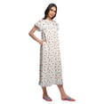 thumbnail image 3 of Moomaya Chemise de Nuit à Manches Courtes pour Femmes, en Coton Imprimé, 3 of 6