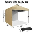 thumbnail image 3 of Huisuilinss Pop Up Canopy Tent,10x10 FT Canopy Tent,Portable Beach Tent,Outdoor Sun Shelter With 2 Sidewalls,Vented Roof,Wheeled Carry Bag And Sandbag For Events Camping Picnic Party, 3 of 7