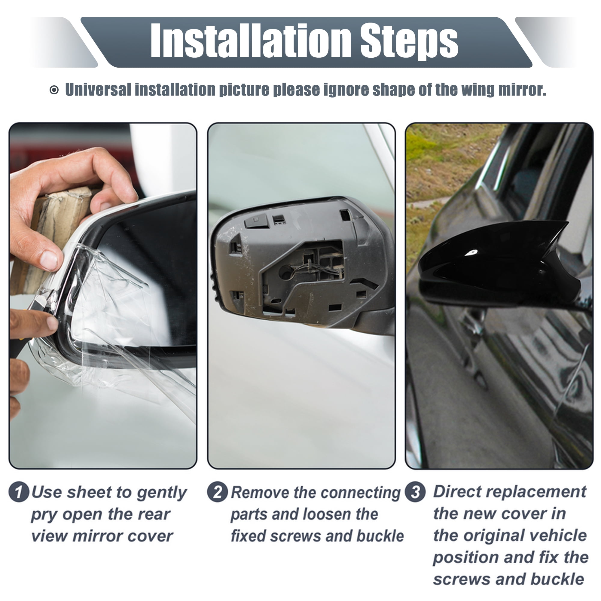 Unique Bargains Car Rear View Side Mirror Cover Cap for Honda Fit 2009-2013 Right Side