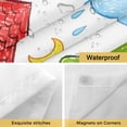 thumbnail image 4 of No Hook Children's Day Shower Curtain with Snap in Liner Set, Cartoon Painting Rainbow Rocket Butterfly Waterproof Fabric Bathroom Curtains with See Through Top Window, Hotel Style Stall 48 x 72 Inch, 4 of 9
