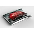 thumbnail image 2 of Ambesonne Cars Pillow Sham 2 Pack, Sports Car Powerful Engine, 36"x20", Red Black Grey, 2 of 3