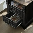 thumbnail image 4 of Farmhouse Nightstand wtih Charging Station, 20" End Table with 2 Drawers, Night Stand Side Table Storage Cabinet with Carved Pilasters for Bedroom,Wood Rustic, Black, 4 of 14