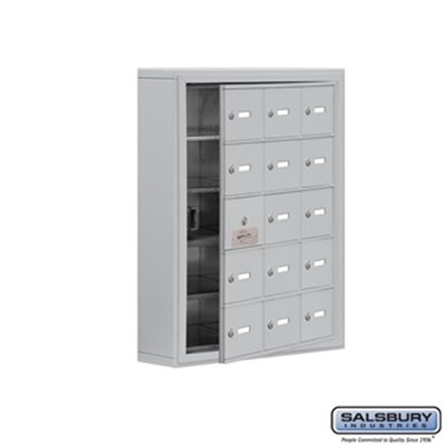 SalsburyIndustries 19155-15ASK Cell Phone Storage Locker With Front Access Panel - 5 Door High Unit, Aluminum