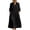 Black, variant on Hvogkswy Cotton Linen Shirt Dress for Women, Collared Button Midi Dress 3/4 Sleeve Loose FLowy Casual Vacation Dress with Side Pockets
