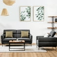 thumbnail image 3 of Costway 2 PCS Living Room Set Fabric Sofa & Accent Chair with Adjustable Headrest Grey, 3 of 10