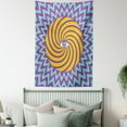 thumbnail image 3 of Vintage Decor Tapestry, Third Eye Symbol inside Hypnotic Spiral Circles Trippy Lines Mystic Hippie Boho, Wall Hanging for Bedroom Living Room Dorm Decor, 60W X 80L Inches, Multi, by Ambesonne, 3 of 5